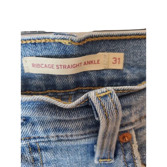 Levi's Rib Cage Straight Ankle 30x27 Medium Wash Jeans, NWT - Picture 5 of 7